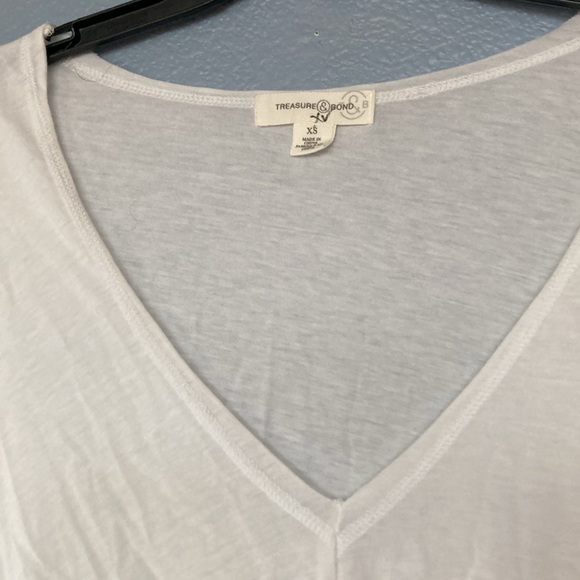 TREASURE & BOND twist tie front white top/t-shirt size XS 🥳🆕 NWT - Picture 7 of 11